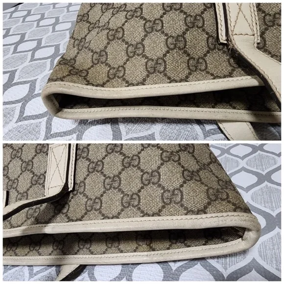 Authentic Gucci GG Supreme Tote Bag Brown/Off-White - Picture 6 of 16